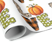 LIEBE niedlicher Fall | Autumn Pumpkin Geschenkpapier (Rolleneckpunkt)