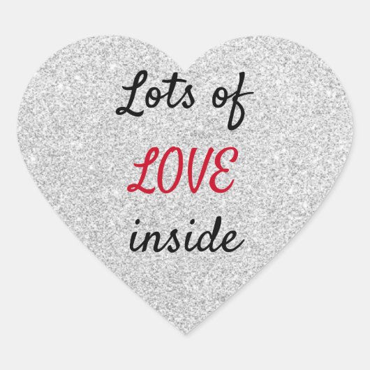 Liebe niedlicher Glitzer Herz-Aufkleber (Vorderseite)