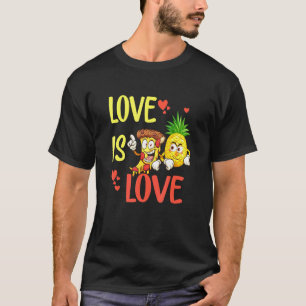 Liebe Niedlicher Stolz Ananas und Pizza ist Liebe T-Shirt