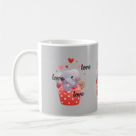 Liebe niedlicher Valentinelefant Kaffeetasse
