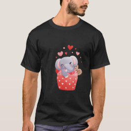 Liebe niedlicher Valentinelefant T-Shirt