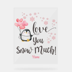 Liebe - Niedlicher Valentinpinguin Personalisiert Acrylschild