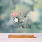 Liebe - Niedlicher Valentinpinguin Personalisiert Acrylschild (Neutral)