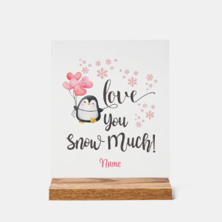 Liebe - Niedlicher Valentinpinguin Personalisiert Acrylschild