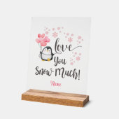 Liebe - Niedlicher Valentinpinguin Personalisiert Acrylschild (Winkel)