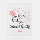 Liebe - Niedlicher Valentinpinguin Personalisiert Acrylschild (Vorderseite)