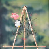 Liebe - Niedlicher Valentinpinguin Personalisiert Acrylschild (Neutral)