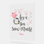 Liebe - Niedlicher Valentinpinguin Personalisiert Acrylschild (Winkel)