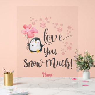Liebe - Niedlicher Valentinpinguin Personalisiert Acrylschild