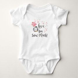 Liebe - Niedlicher Valentinpinguin Personalisiert Baby Strampler