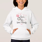 Liebe - Niedlicher Valentinpinguin Personalisiert Hoodie (Vorderseite)