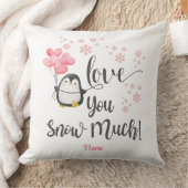 Liebe - Niedlicher Valentinpinguin Personalisiert Kissen (Decke)