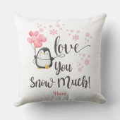 Liebe - Niedlicher Valentinpinguin Personalisiert Kissen (Rückseite)