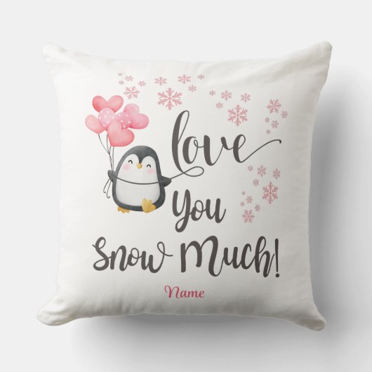 Liebe - Niedlicher Valentinpinguin Personalisiert Kissen (Vorderseite)