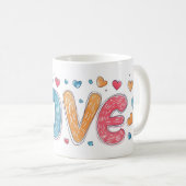 Liebe Niedliches buntes Motto Kaffeetasse (VorderseiteRechts)
