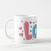 Liebe Niedliches buntes Motto Kaffeetasse (Links)