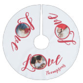 Liebe Niedliches Foto Typografie Kalligrafie Polyester Weihnachtsbaumdecke (Vorderseite)