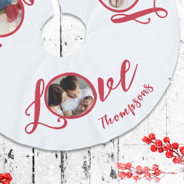 Liebe Niedliches Foto Typografie Kalligrafie Polyester Weihnachtsbaumdecke