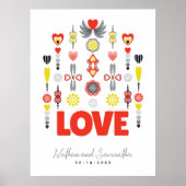 LIEBE Niedliches Minimalistisches Jubiläum Poster (Vorne)