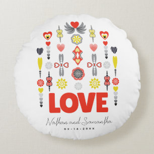 LIEBE Niedliches Minimalistisches Jubiläum Rundes Kissen