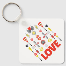 LIEBE Niedliches Minimalistisches Jubiläum Schlüsselanhänger