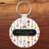 LIEBE Niedliches Minimalistisches Jubiläum Schlüsselanhänger (Rückseite)