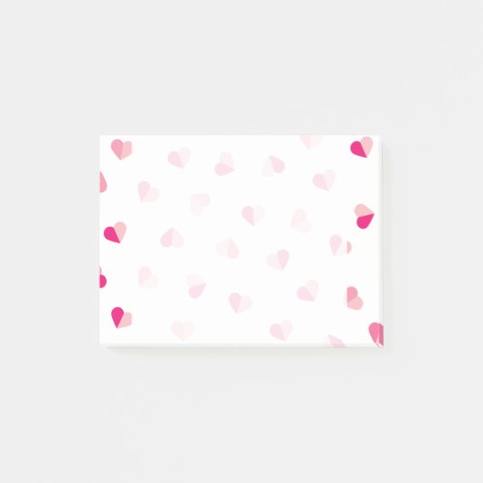 Liebe-niedliches rosa Herz-Muster Post-it Klebezettel (Vorderseite)