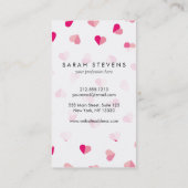 Liebe-niedliches rosa Herz-Muster Visitenkarte (Rückseite)