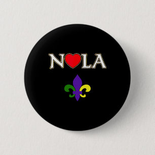Liebe Nola New Orleans Fleur De Lis Herz Nola Button