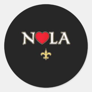 Liebe Nola New Orleans Lilie Heart Nola Runder Aufkleber