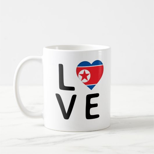 Liebe - Nordkorea-Flagge Kaffeetasse (Links)