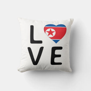 Liebe - Nordkorea-Flagge Kissen