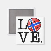 Liebe Norwegen lächelnde Flagge Magnet (Vorderseite/Rückseite)