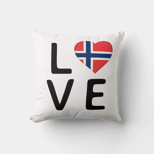 Liebe - Norwegische Flagge Kissen (Vorderseite)