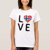Liebe - Norwegische Flagge T-Shirt (Vorderseite)