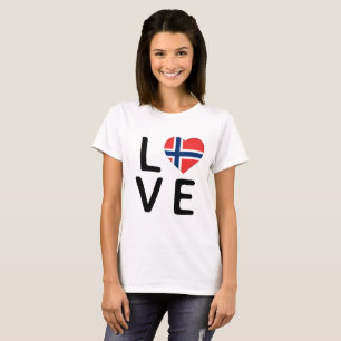 Liebe - Norwegische Flagge T-Shirt