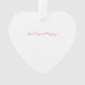 Liebe Note Handwriting Pink Heart Valentine Messag Ornament (Rückseite)