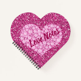 Liebe Notes Pink Diamond Heart Imitate Glitzer Notizblock