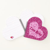 Liebe Notes Pink Diamond Heart Imitate Glitzer Notizblock (Innenseite)