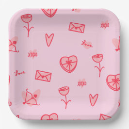 Liebe Notizen & Sweet Leckereien Valentine's Paper Pappteller