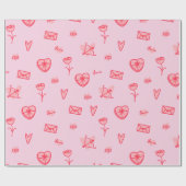 Liebe Notizen & Sweet Leckereien Valentine's Wrapp Geschenkpapier (Flach)