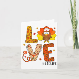 Liebe Nurse Life Fall Land Nurse Türkei Thanksgivi Karte