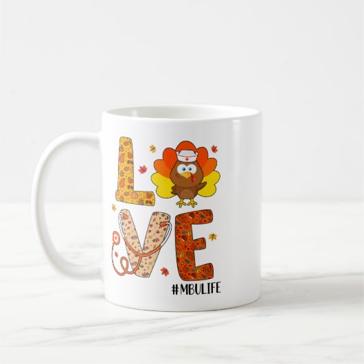 Liebe Nurse Life Fall Mbu Nurse Türkei Erntedank Kaffeetasse (Links)
