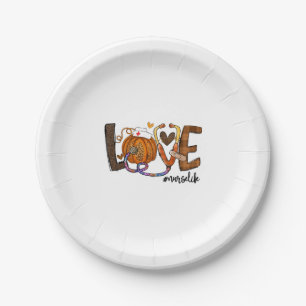 Liebe Nurse Life Pumpkin Leopard Fall Halloween Pappteller