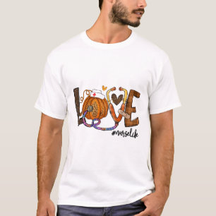 Liebe Nurse Life Pumpkin Leopard Fall Halloween T-Shirt