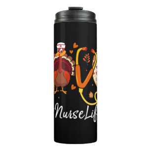 Liebe Nurse Life Türkei Funny Nursing Erntedank Thermosbecher