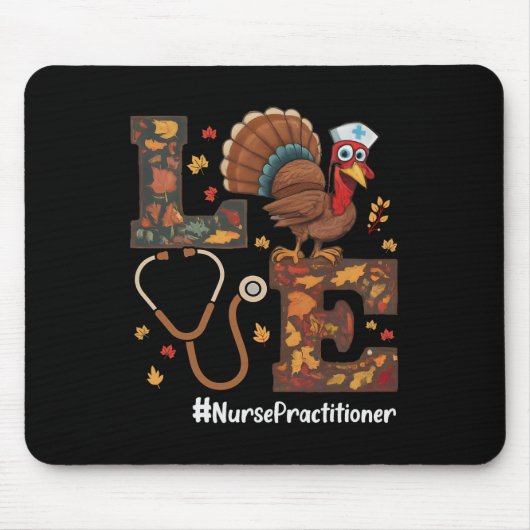 Liebe Nurse Practitioner NP Erntedank Türkei Fal Mousepad (Vorne)