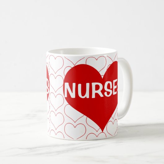 Liebe Nurses Hearts Kaffeetasse (VorderseiteRechts)