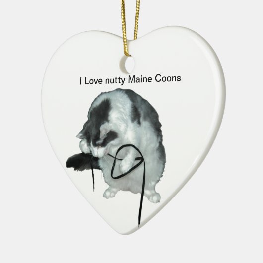 Liebe nutty Maine Coons Keramikornament (Links)