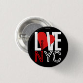 Liebe NYC leben im NYC Knopf-roten Schwarzen Button (Vorne & Hinten)